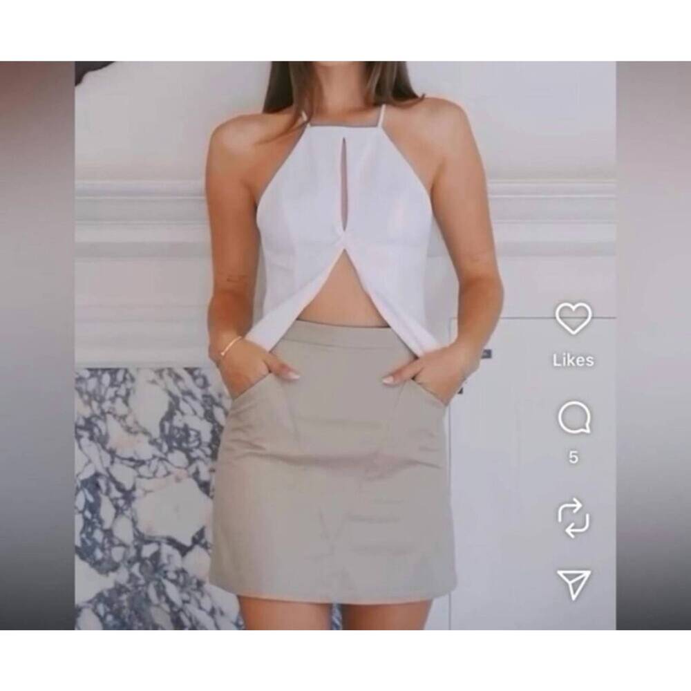 NEW KATIE MAY women's lily easton rae top and mini skirt set in white